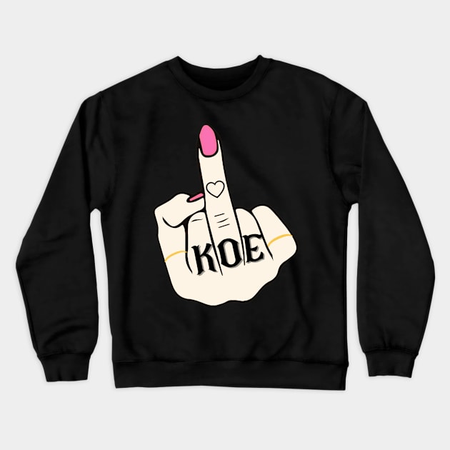 KOE (Wetzel) Woman_s Middle Finger Active Crewneck Sweatshirt by MasterMug